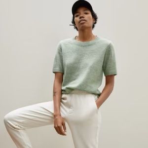 Everlane Alpaca Short Sleeve Sweater Tee, size M
